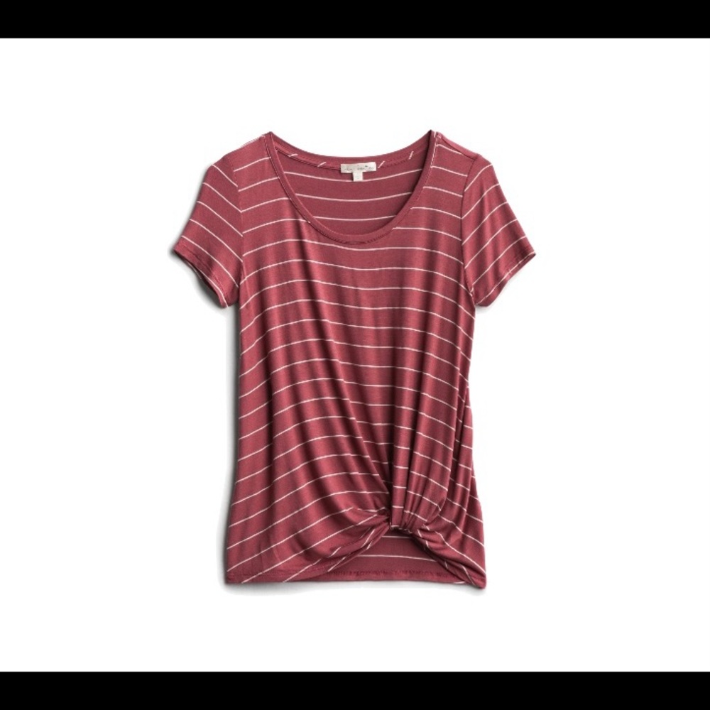 Nine Britton Tie Front Striped Tee